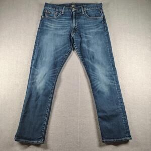 Polo Ralph Lauren Mens 33x30 Blue Varick Slim Straight Denim Jeans EUC